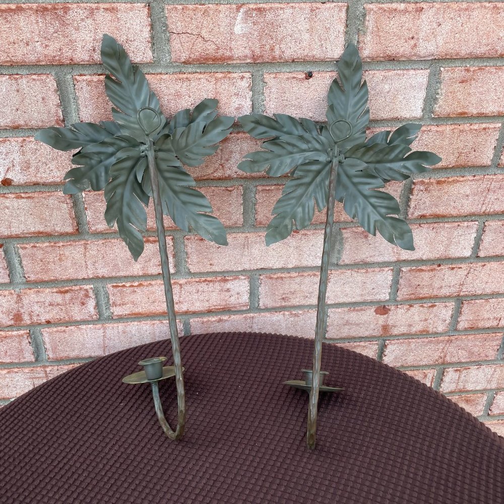 Vintage Green Leaf Candle Holders - Picture 12 of 12